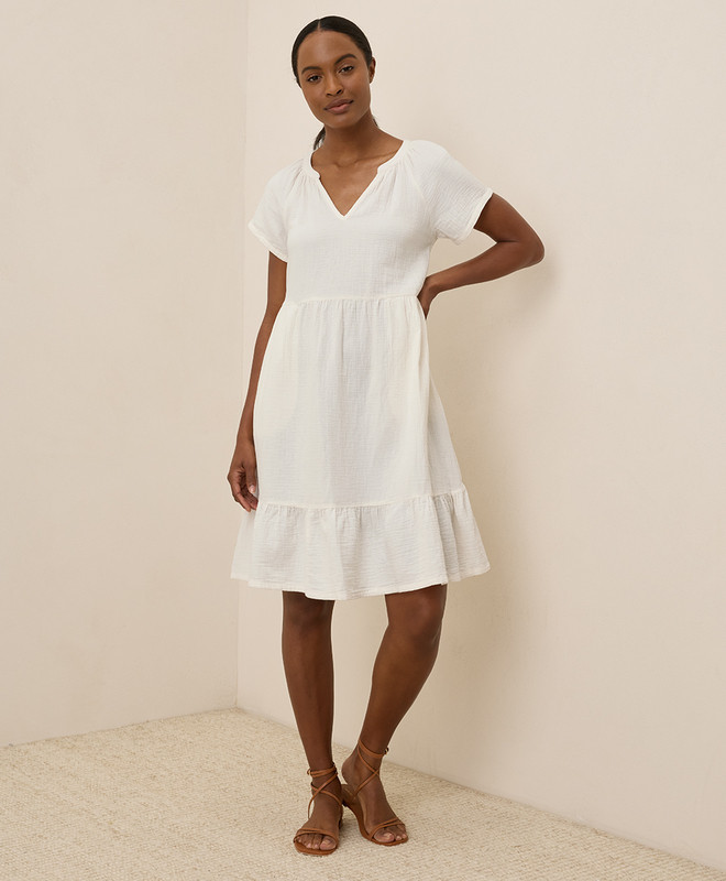 Women’s Coastal Double Gauze Breezy Dress made with Organic Cotton | Pact | Pact Apparel