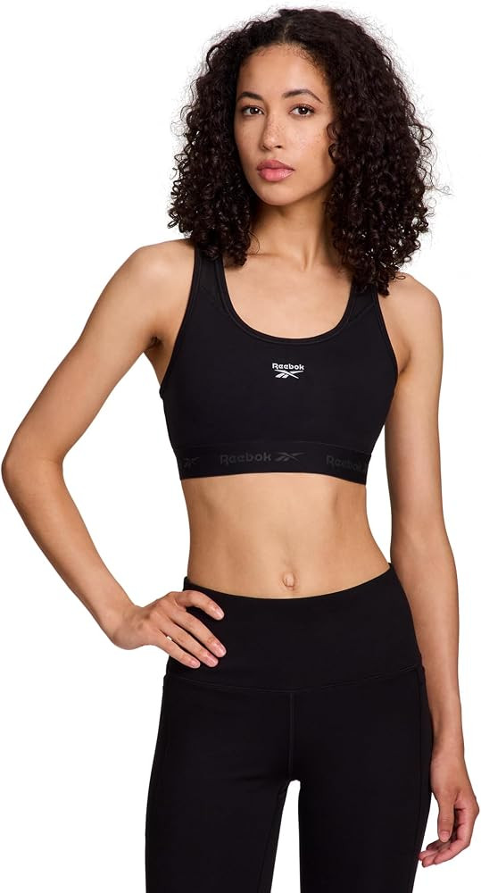 Reebok High Speed Women's Medium Impact Sports Bra - with Removeable Cups & Elastic Hem Band | Amazon (US)