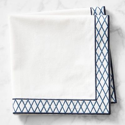 Trellis Embroidered Napkins, Set of 4 | Williams-Sonoma