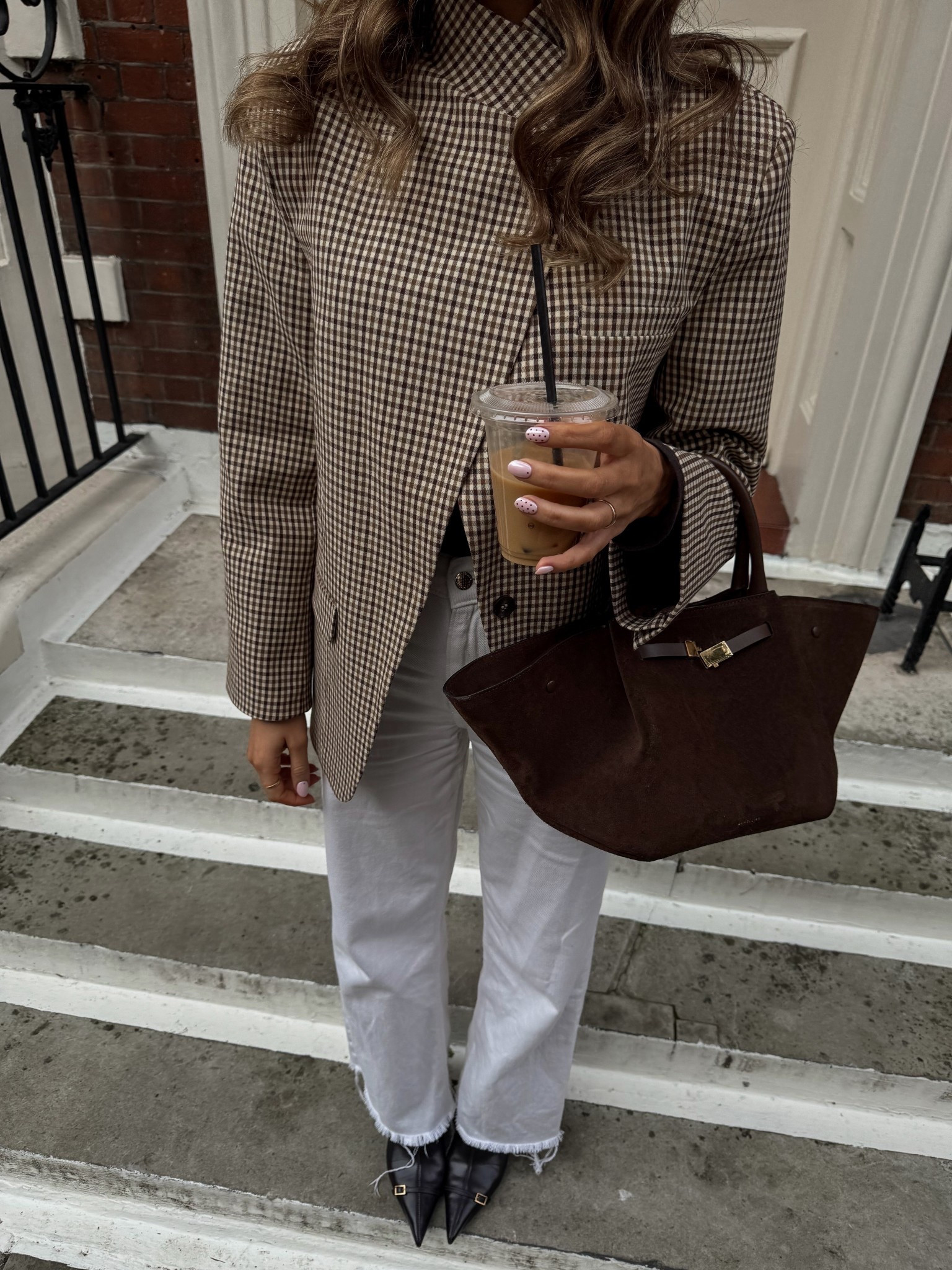 Absolutely love this asos funnel neck check print blazer. With the white wide leg jeans it feels like such a gorgeous outfit for spring 🌸 

#LTKspringtrends #LTKootd #LTKspring