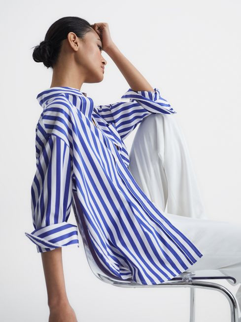 Relaxed Fit Striped Cotton Shirt | Reiss UK