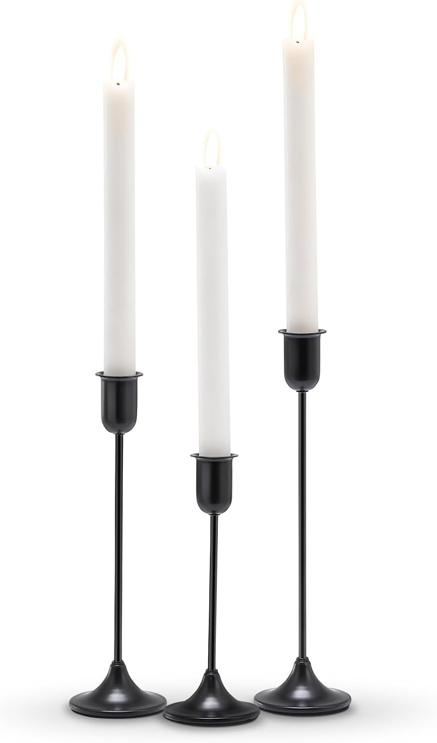 Candlestick Holders, Taper Candle Holders Set of 3, Black Candle Sticks Holder Decor Candelabra f... | Amazon (US)