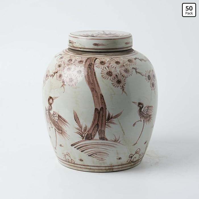 Blue and White Handpainted Ceramic Ginger Jar with Lid Ancient Chinese Oriental Style Multi Purpo... | Amazon (US)