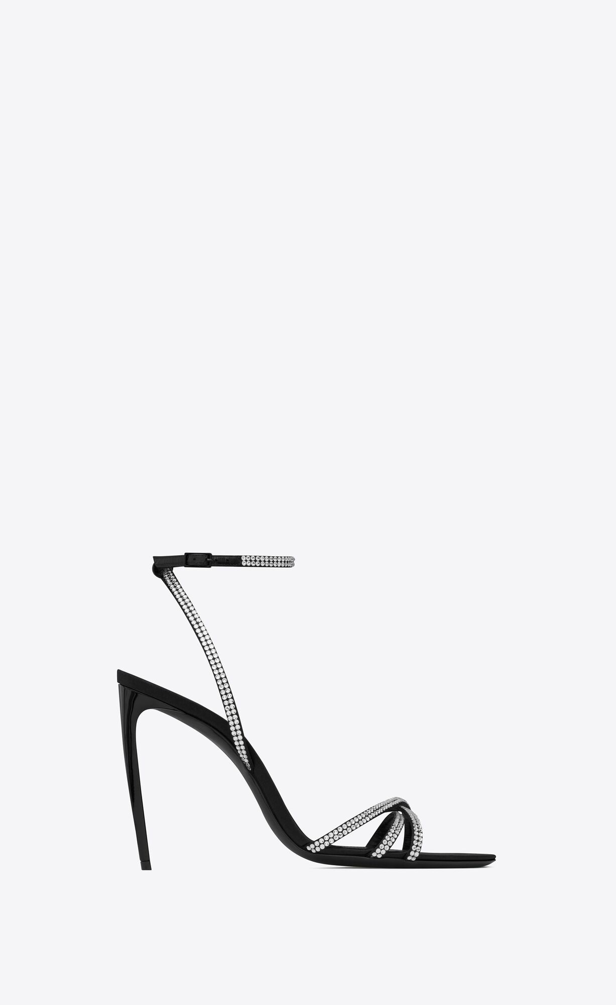 ava sandals in crepe satin with rhinestones | Saint Laurent Inc. (Global)