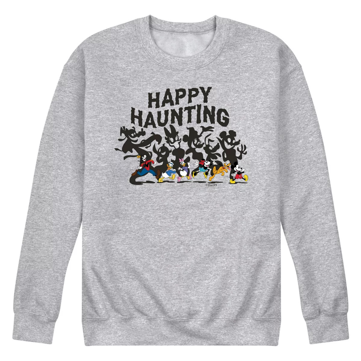 Men's - Disney - Mickey Pluto Minnie Daisy Donald Goofy Happy Haunting Graphic Fleece Sweatshirt | Target