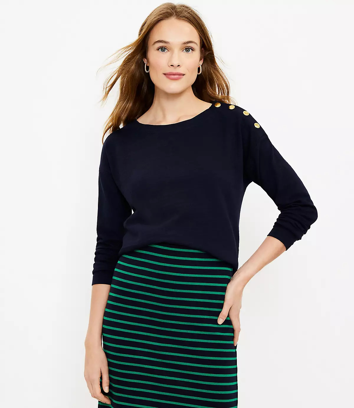 Shoulder Button Top | LOFT