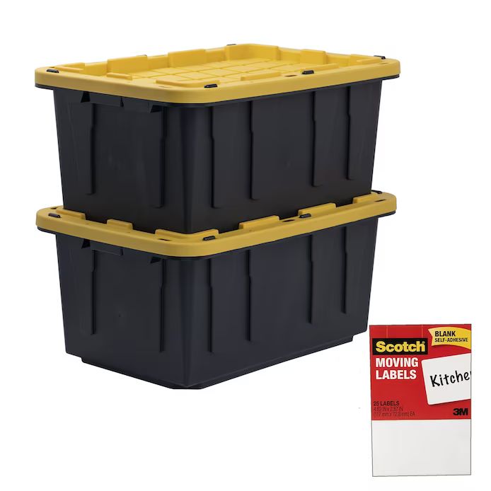 Project Source 2-Pack Project Source Commander Medium 17-Gallons (68-Quart) Black and Yellow Heav... | Lowe's