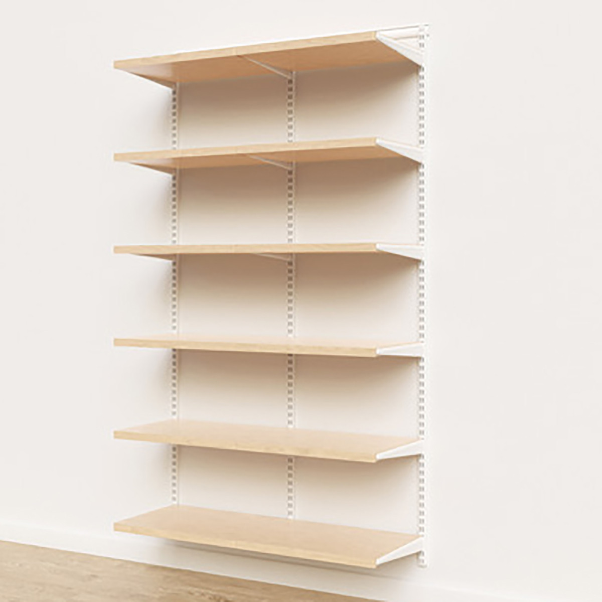 Elfa Decor 4' Basic Shelving White and Birch | The Container Store