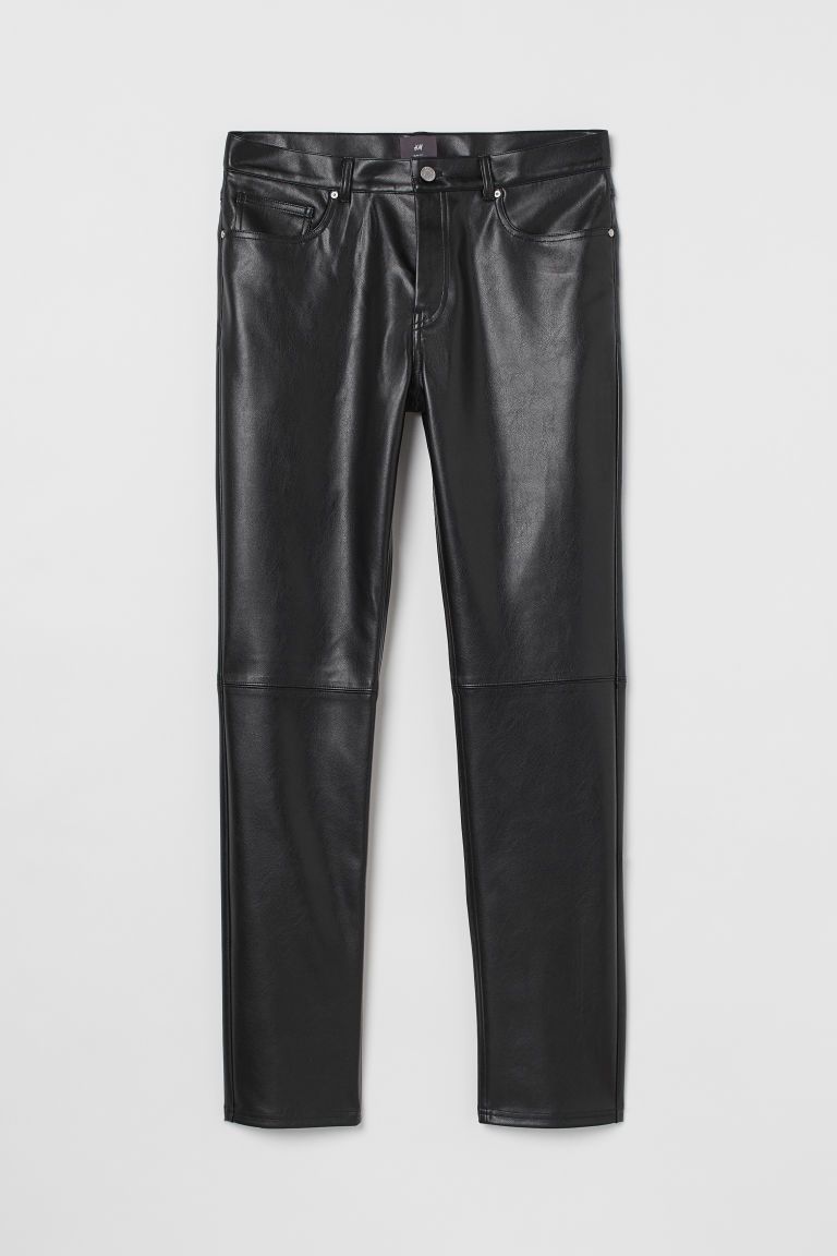 H & M - Slim Fit Faux Leather Pants - Black | H&M (US + CA)