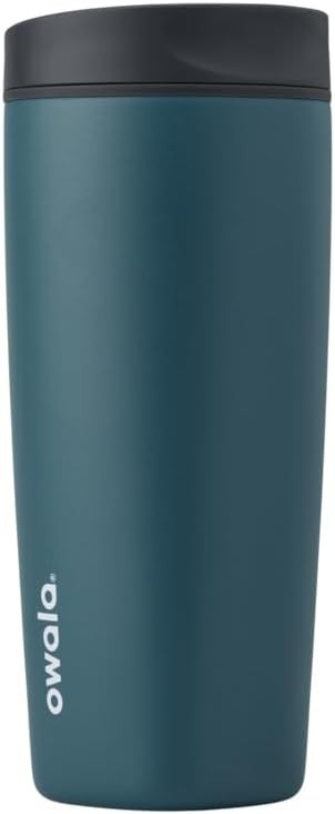Owala SmoothSip Slider Insulated Stainless Steel Coffee Tumbler, Reusable Iced Coffee Cup, Hot Co... | Amazon (US)