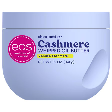 eos Vanilla Cashmere Whipped Body Butter, 72 Hour Moisturizing Body Butter for Dry Skin with Shea, Cocoa & Argan Oil, 12 oz | Walmart (US)