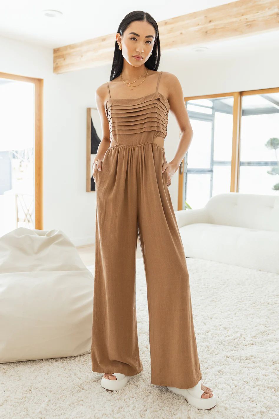 Emma Jumpsuit in Camel | Bohme