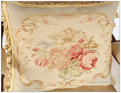 18X14 Chic Aubusson Pillow LIGHT BLUE IVORY PINK Sofa Chair Decorative Cushion | eBay US