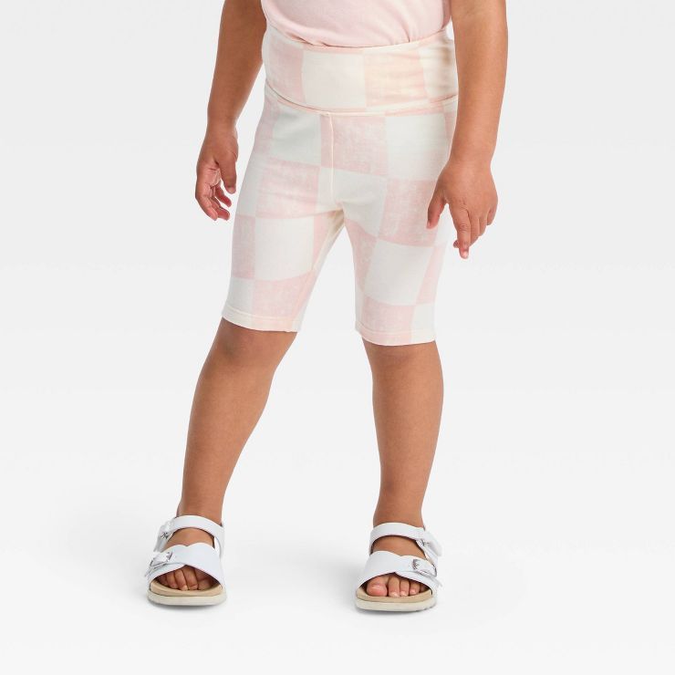Grayson Mini Toddler Girls' Checkered Biker Shorts - Pink | Target