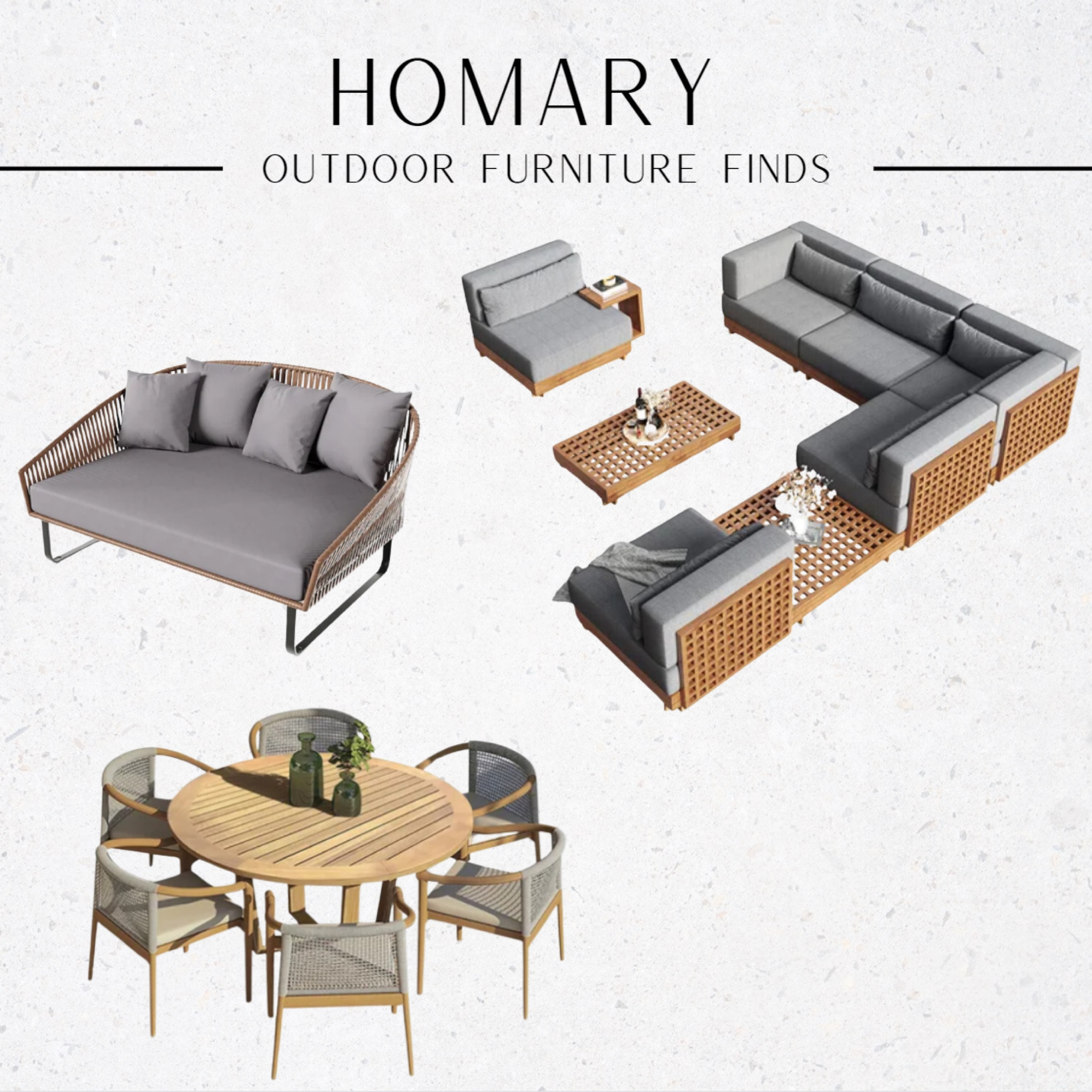 Who needs a patio refresh right in time for spring?! 🙋‍♀️Here are some stunning outdoor furniture finds! All of these pieces are on SALE! 
#homary#interiordesign#decor#outdoorfurniture#outdoor#sectional#dining#lounge#cozy#teak#design#modern

#LTKsalealert #LTKSpringSale #LTKhome