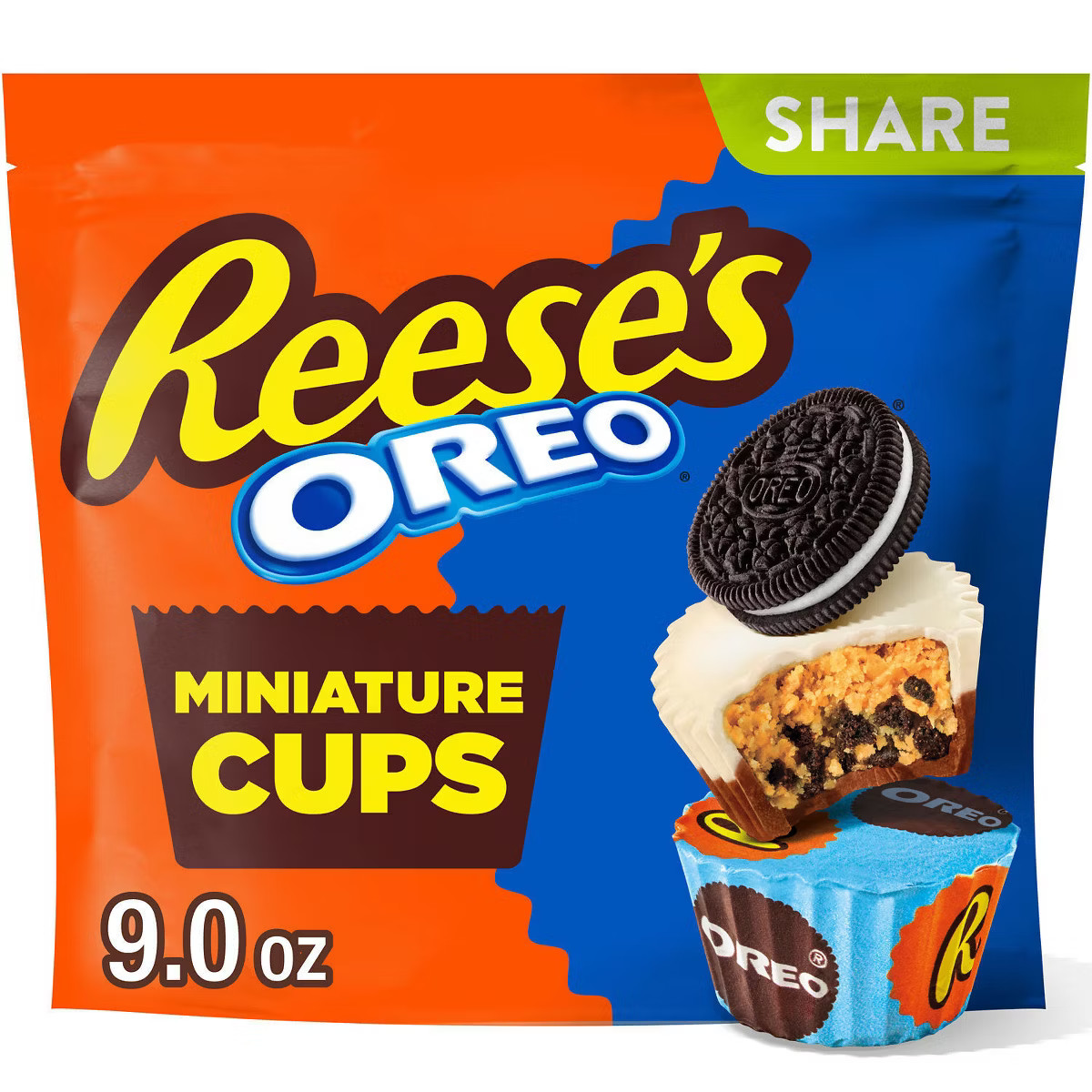 Reese's with OREO Milk Chocolate and White Crème Peanut Butter Cups Candy - 9oz | Target