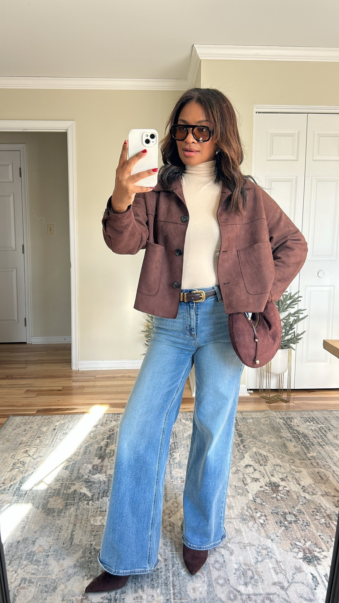 Jacket on sale. Wearing a small
Wearing a small /4 in jeans