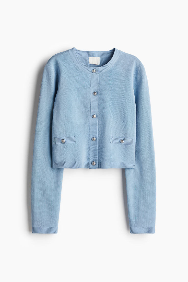 H & M - Fine-Knit Cardigan - Blue | H&M (US + CA)