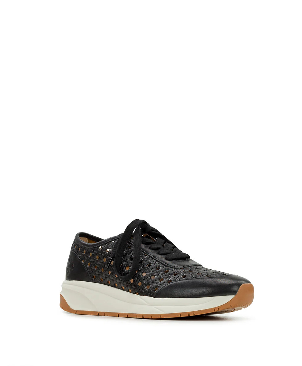 Milla Perforated Sneaker - Perforated Leather — Black | Patricia Nash Designs