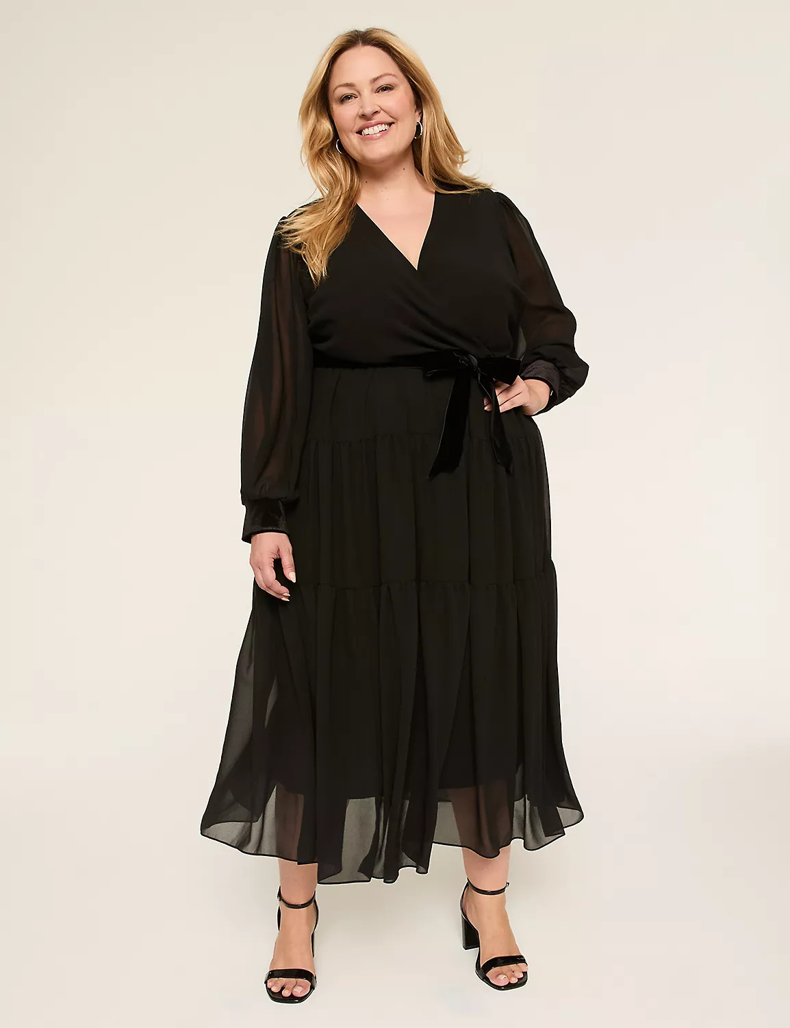 Velvet-Trim Faux-Wrap Maxi Dress | LaneBryant | Lane Bryant (US)