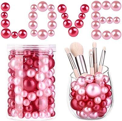 ADXCO 150 Pieces Pearl for Vase Filler Elegant Glossy Polished Pearl Beads No Holes Beads for Bru... | Amazon (US)