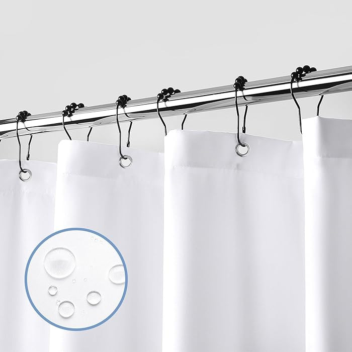 downluxe Waterproof Fabric Shower Curtain Liner, Soft Cloth Shower Liner with 3 Magnets, Machine ... | Amazon (US)