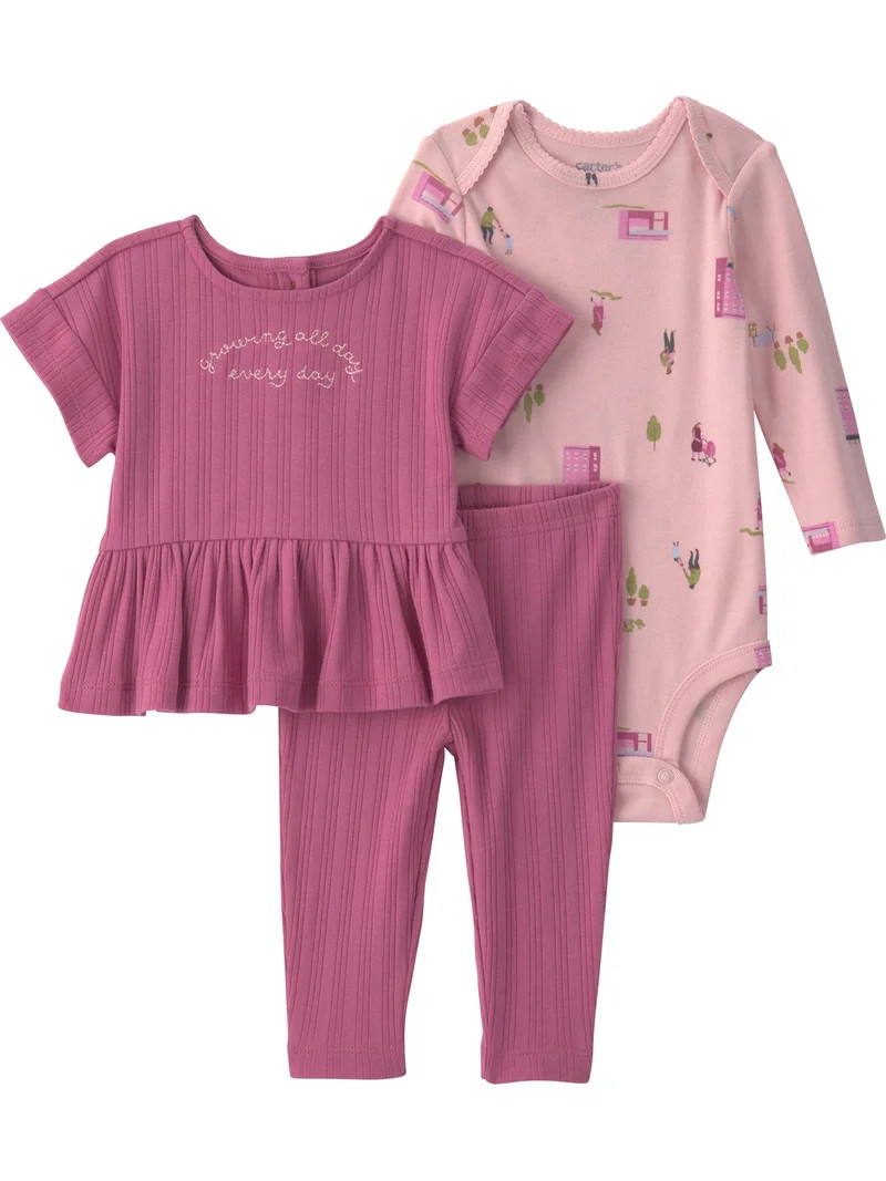 Carter's Child of Mine Baby Girl Outfit Set, 3-Piece, Sizes 0/3-24 Months | Walmart (US)