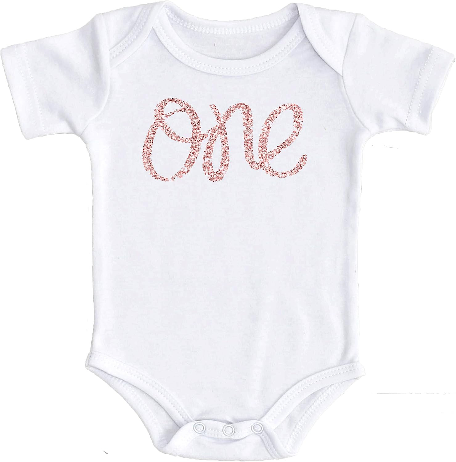 Olive Loves Apple 1st Birthday Onesie Girl Glitter Bodysuit Rose Gold, Pink, Purple, Red, Silver ... | Amazon (US)