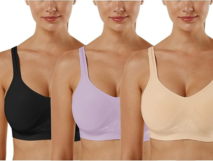 Vertvie Women's Wirefree Bras Seamless Full Coverage Plus Size Sports Bra for Sleeping Yoga Worko... | Amazon (US)