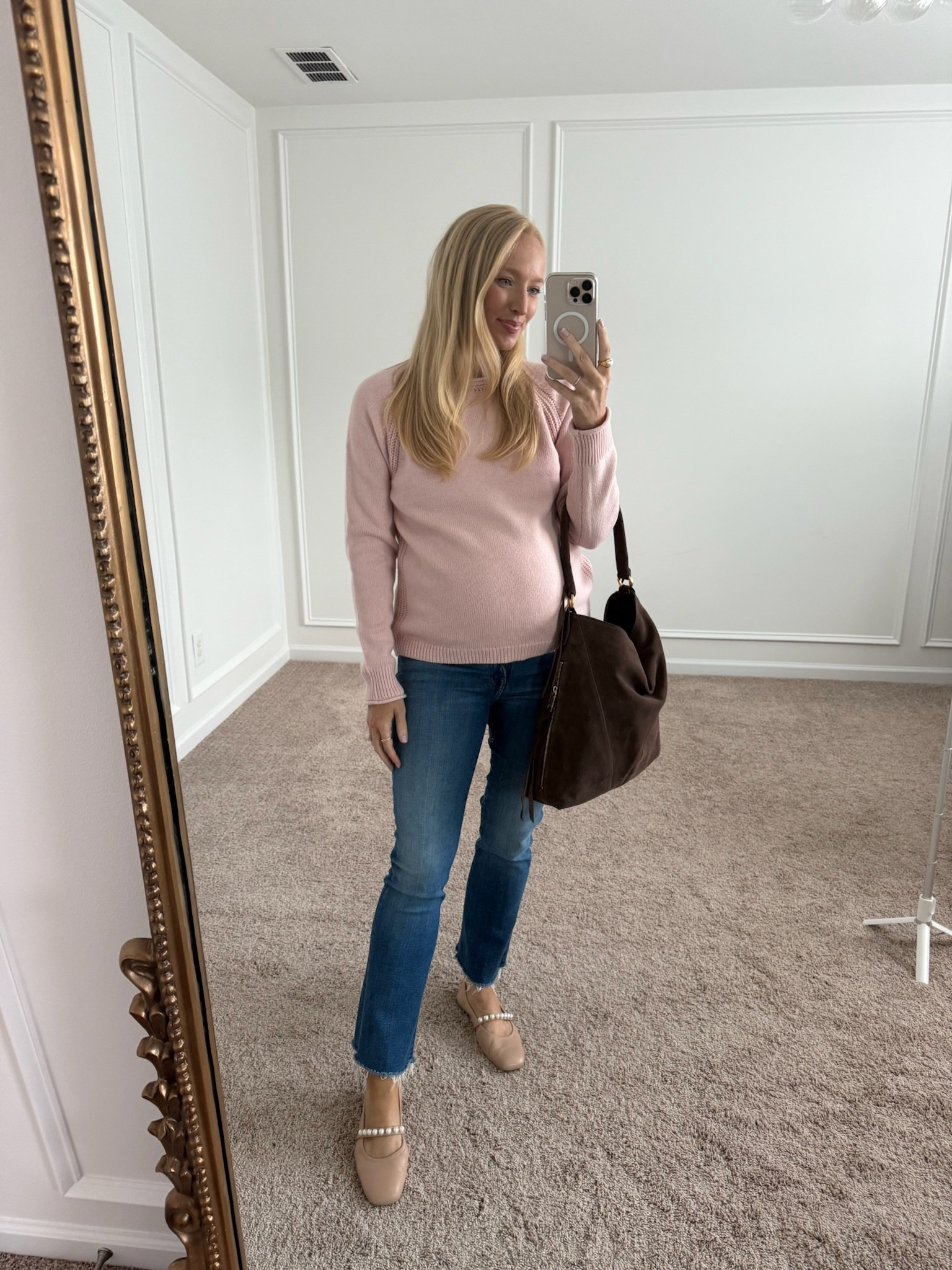 How darling is this pale pink sweater that is in the Nordstrom anniversary sale AND it’s only $59! Wearing size small. I have it paired with my favorite Mother jeans and ballet flats, which are also in the sale, for a casual look. NSALE outfits // NSALE sweaters // bump friendly sweaters // casual outfits // daytime outfits // fall sweaters // mother 

#LTKBump #LTKSaleAlert #LTKSeasonal