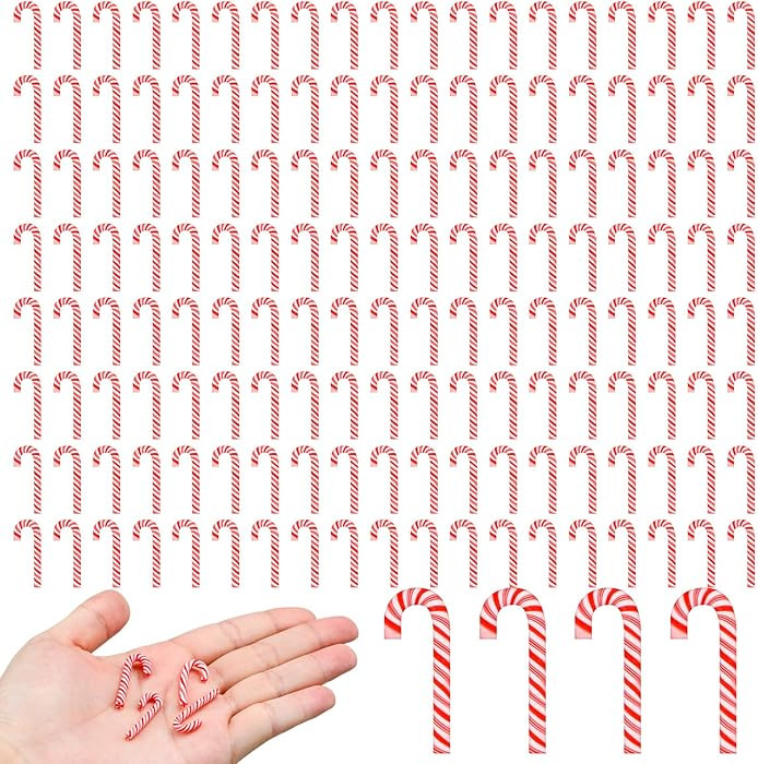Giegxin 120 Pcs Christmas Mini Candy Cane for Crafts Plastic Fake Candy DIY Craft Supplies Pepper... | Amazon (US)