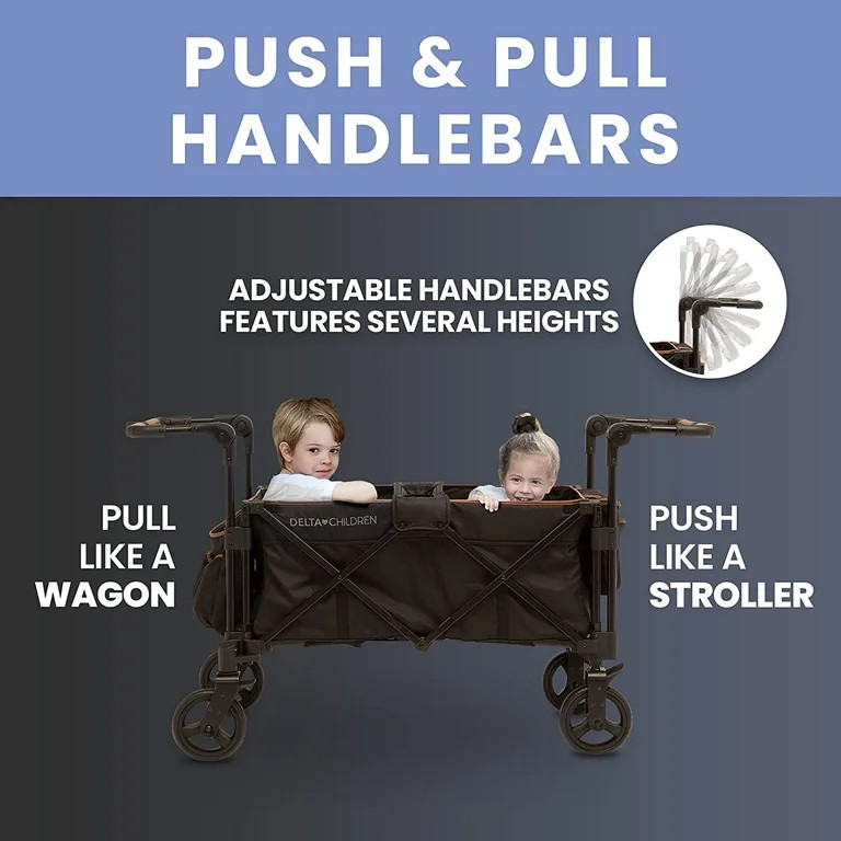Delta Children Hercules Stroller Wagon for 2 Kids Versatile Stroller Wagon with Canopy, Push/Pull... | Walmart (US)