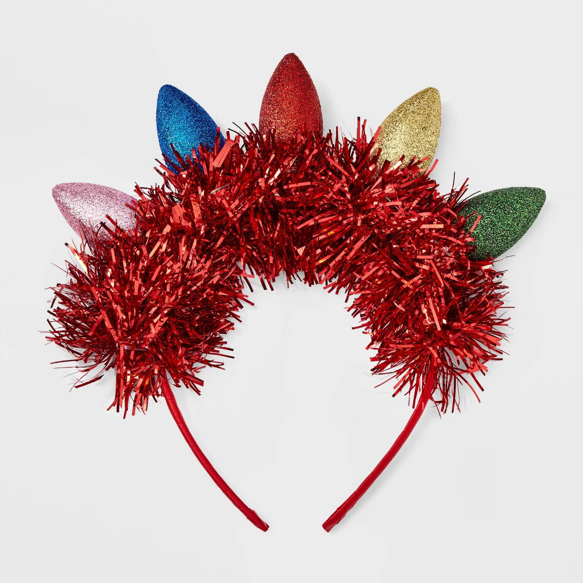 Christmas Bulb Light-Up Tinsel Headband - Red | Target