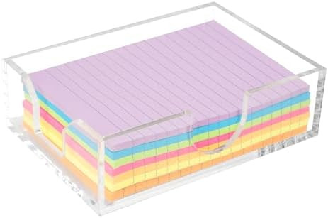 4x6 Acrylic Memo Holder with Sticky Notes for Desk , Clear Sticky Note Dispenser with Adhesive No... | Amazon (US)