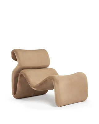 Etcetera - Etcetera Lounge Chair, Tan Velvet | Interior Icons