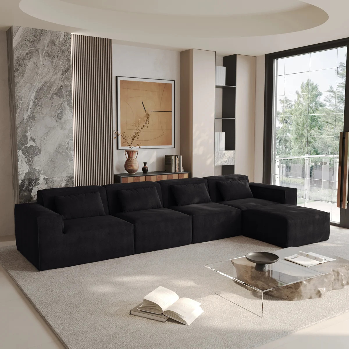 5 - Piece Sectional Sofa Modular Sectional With Ottoman | Wayfair North America