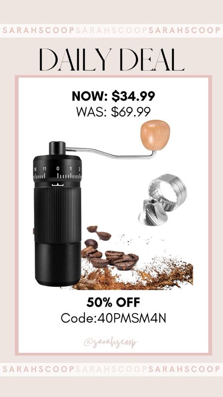 Get your coffee game on point with this manual coffee grinder at 50% off using the code 40PMSM4N!☕️ #Amazon #Amazondeals #deals #sale #coffeegrinder #coffee

#LTKhome #LTKfindsunder50 #LTKsalealert