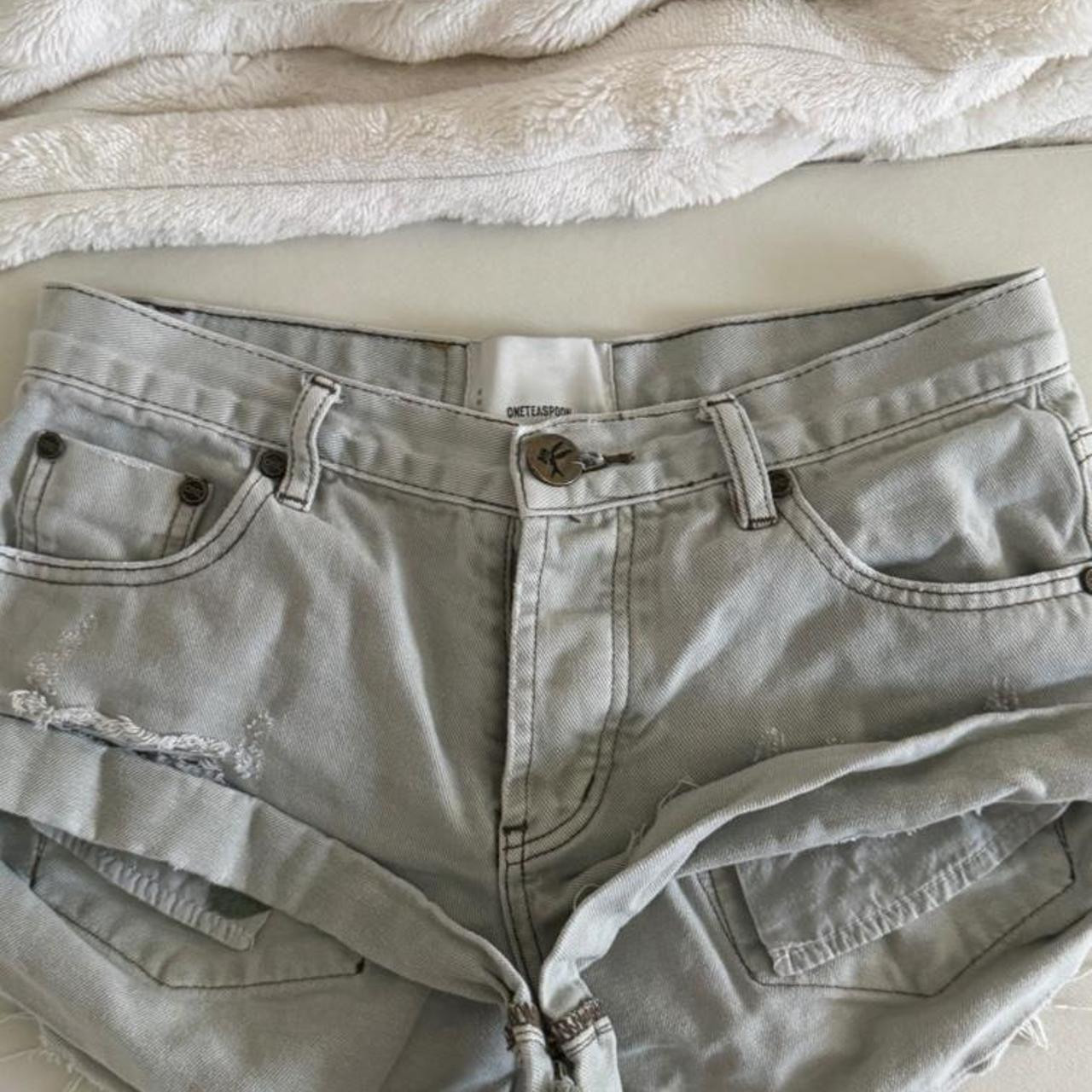 OneTeaspoon Women's Shorts - Grey/Blue | Depop US