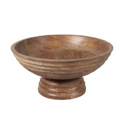allen + roth Brown Wood Modern Decorative Bowl | Lowe's