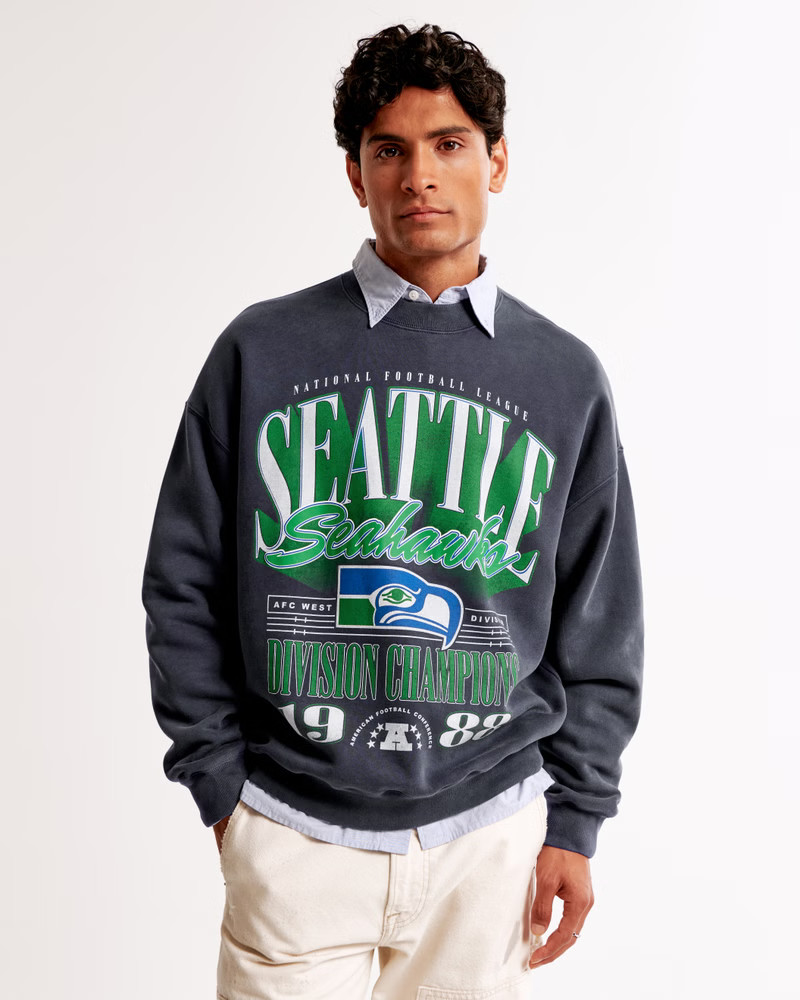 Seattle Seahawks Graphic Crew Sweatshirt | Abercrombie & Fitch (US)