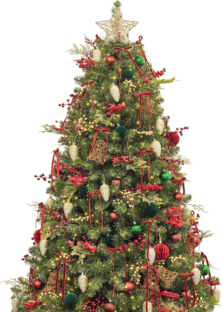 KI Store 6ft Christmas Tree with Ornaments and Lights All in ONE Classic Themed Completed Christm... | Amazon (US)