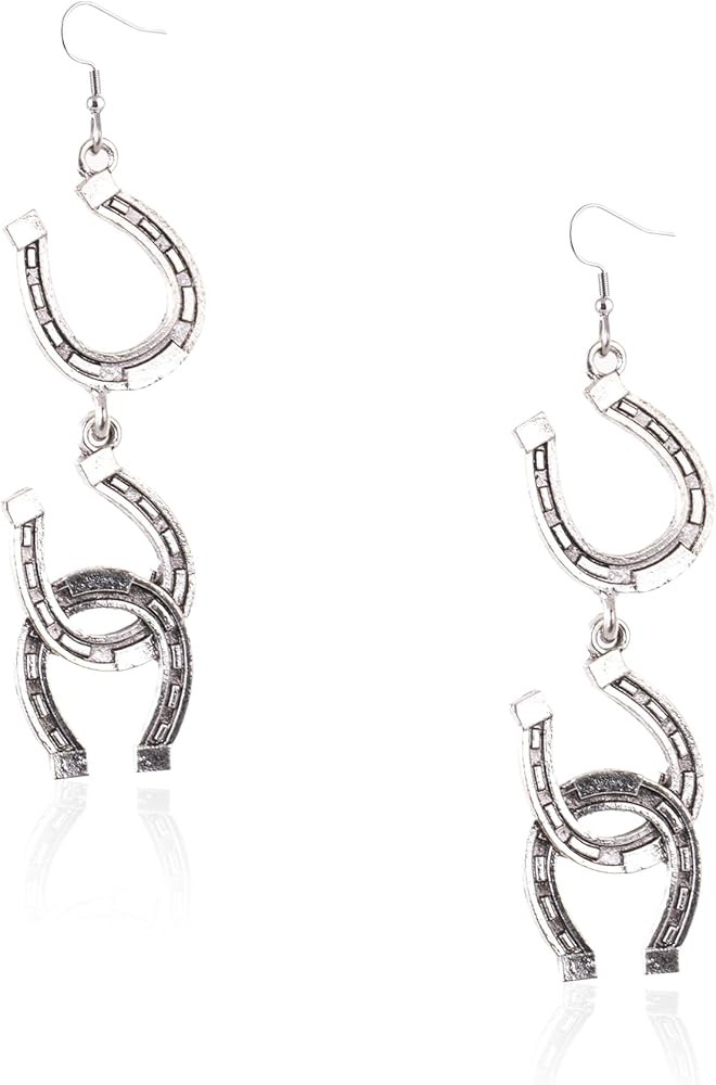 Wrangler Western Earrings Dangling Retro Concho Jewelry for Women Cowgirls Gift | Amazon (US)