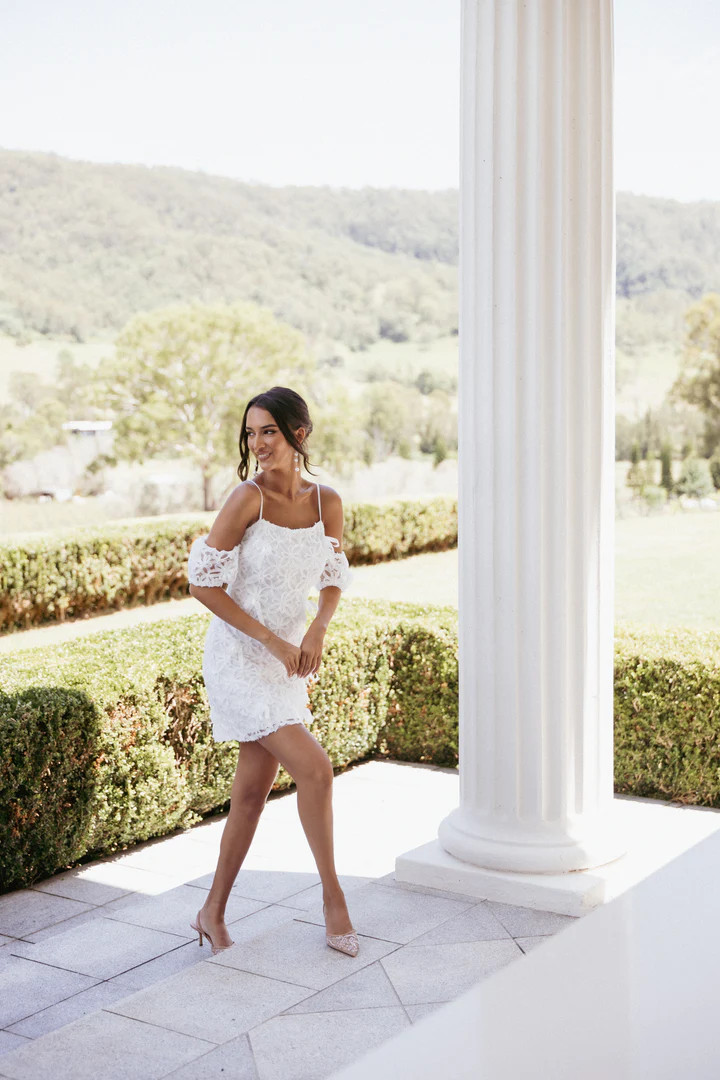 Celestia Mini Dress - White | Petal & Pup (US)