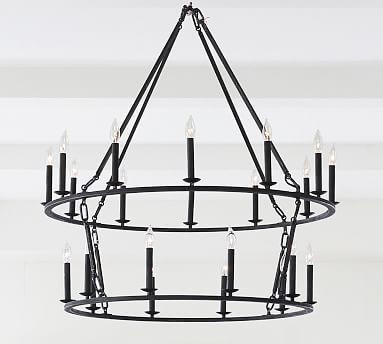 Remington Iron Tiered Round Chandelier | Pottery Barn (US)