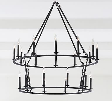 Remington Iron Tiered Round Chandelier | Pottery Barn (US)