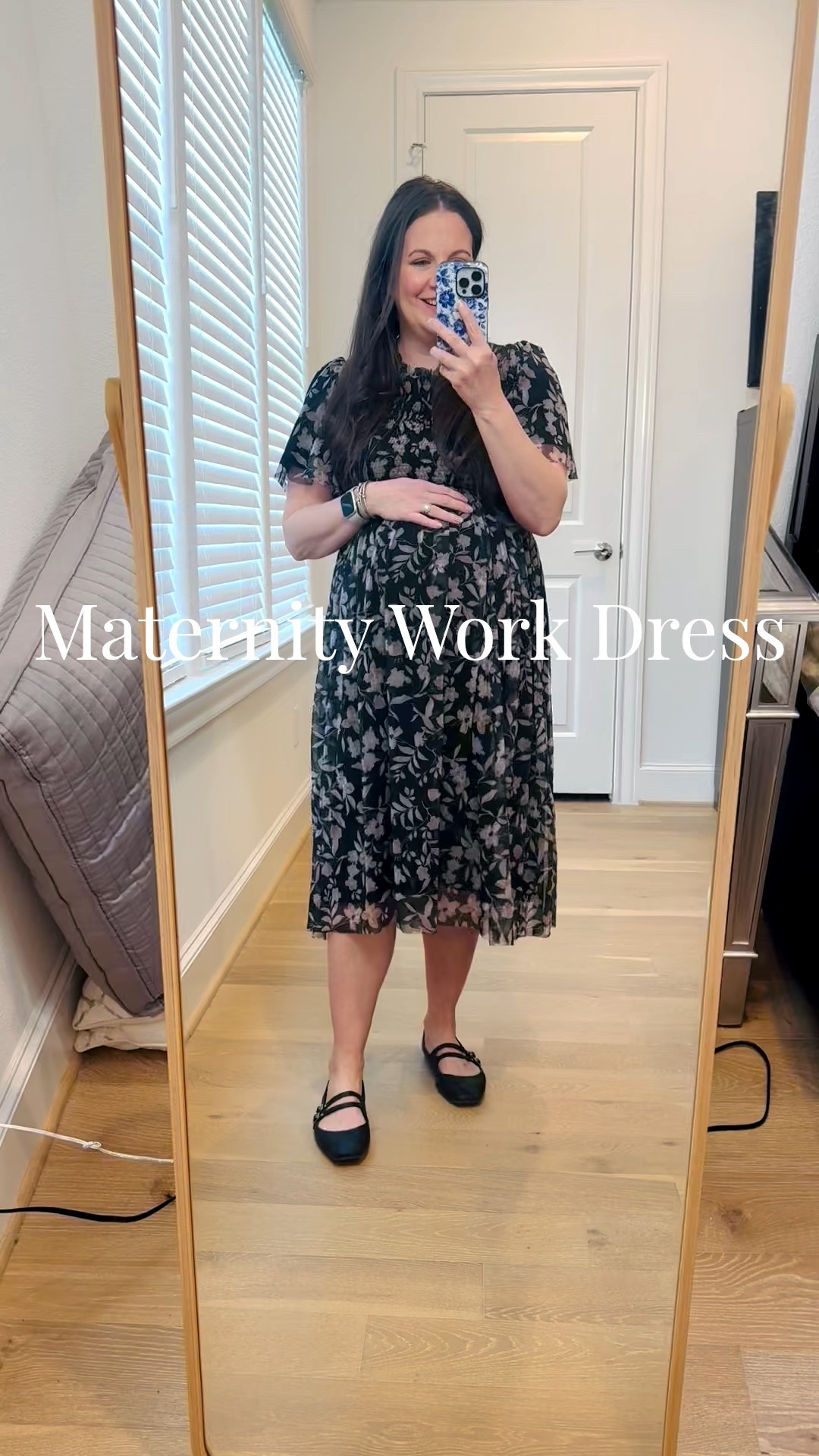 Sharing my date night maternity outfit that also doubles as an easy work outfit. This short sleeved smocked floral midi dress is one of my favorite pieces right now—bump-friendly, comfortable, and flattering enough to wear as a work dress for pregnancy or styled up for evening plans.

I love how versatile this maternity outfit is. Paired with classic black Mary Jane ballet flats, it feels polished and comfortable for long days, making it a great option for work wear and everyday work outfits during pregnancy. Simply add a jacket or cardigan to transition it from office hours to date night effortlessly.

Everything is linked below so you can recreate this chic, pregnancy-friendly look 

#LTKWorkwear #LTKBump #LTKSeasonal