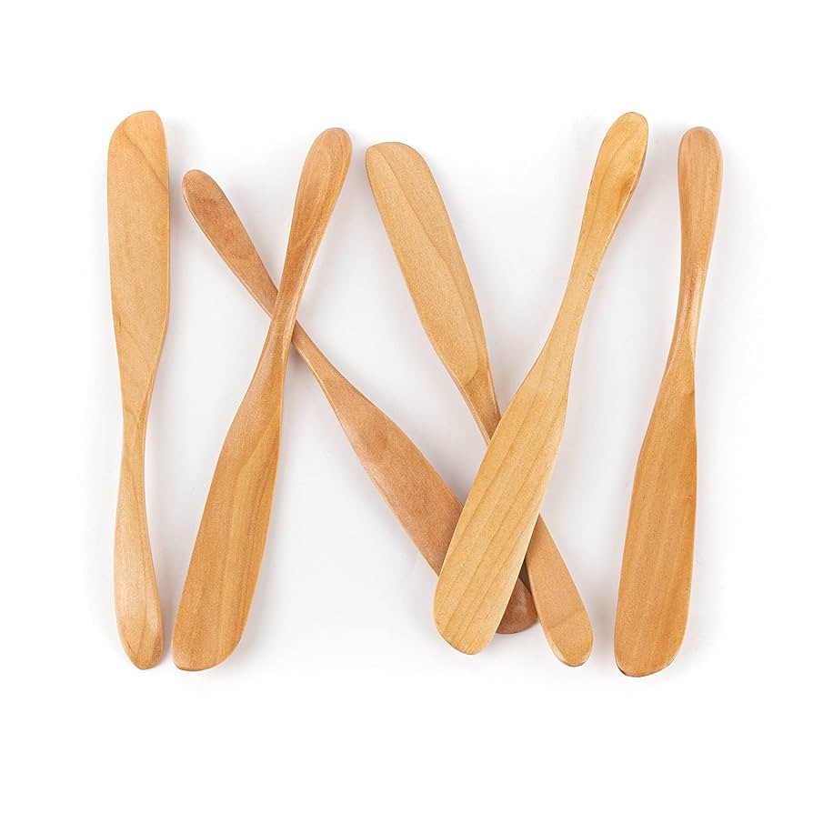 Framendino, 6 Pack Wooden Butter Spreaders Wood Cheese Peanut Jelly Jam Sandwich Cream Spreader B... | Amazon (US)