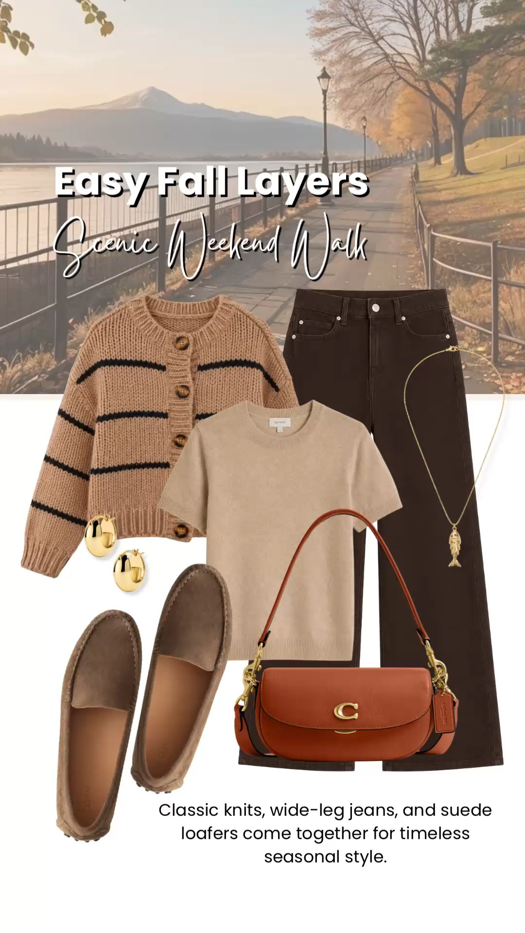 Easy layers for a crisp fall weekend: a classic striped cardigan, soft knit tee, dark wide-leg jeans, and suede loafers. I love the warm camel and cognac tones with dark denim—they make this a timeless combination that can be styled so many ways throughout the season.

💡 LTK MADE EASY
❤️ Heart = Support my posts!
🔖 Save = Get sale & restock alerts
📋 Lists = Keep favorites organized
📲 Share = Send lists and products to a friend. Hello, Christmas List!
💬 Comment = Ask me anything about what I’m wearing.:-)

#LTKootd #LTKSeasonal #LTKOver40