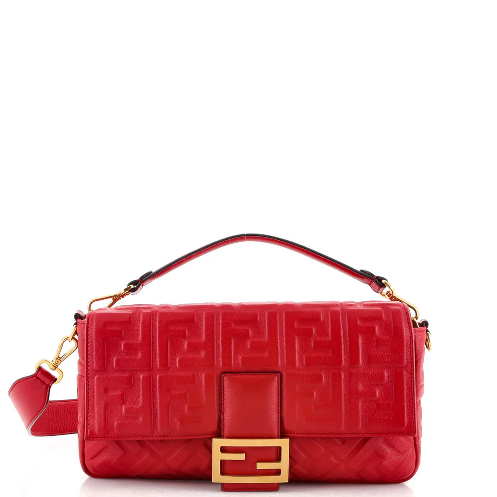 Baguette NM Bag Zucca Embossed Leather Large | Rebag