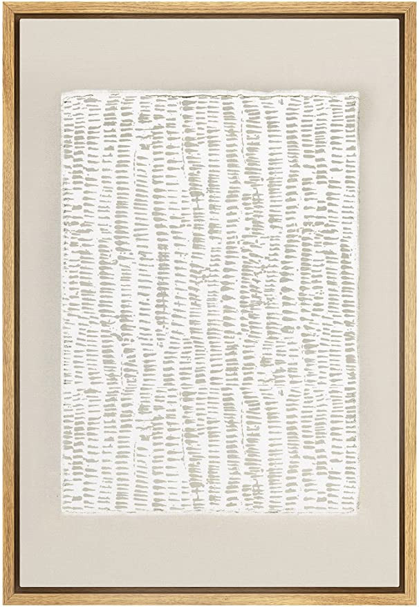 IDEA4WALL Framed Canvas Print Wall Art White Tan Grunge Distressed Line Art Square Abstract Shape... | Amazon (US)
